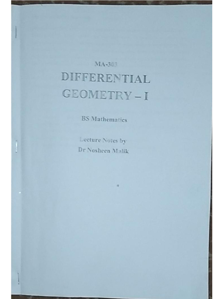 CH 1 Differential Geometry PDF