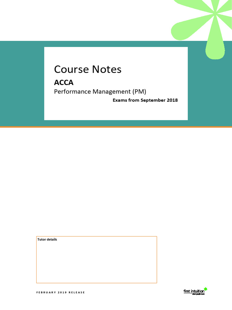 ACCA PM (F5) CourseNotes-June-2019 YM7Mar - AK-1 Watermark | PDF ...