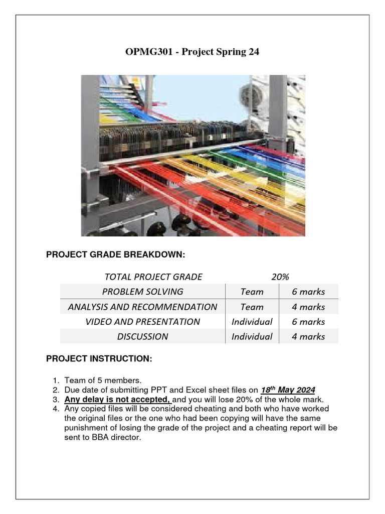 OPMG 301 - Project S24 | PDF | Forecasting | Business