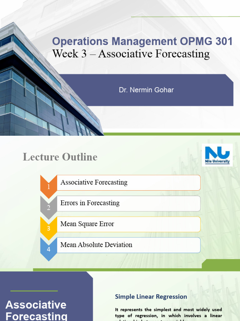 OPMG 301 Week 3 2024 | PDF | Errors And Residuals | Regression Analysis