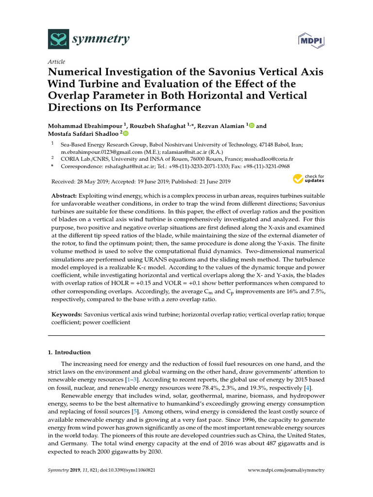 Savonius Wind Turbine Performance Study | PDF | Wind Turbine ...