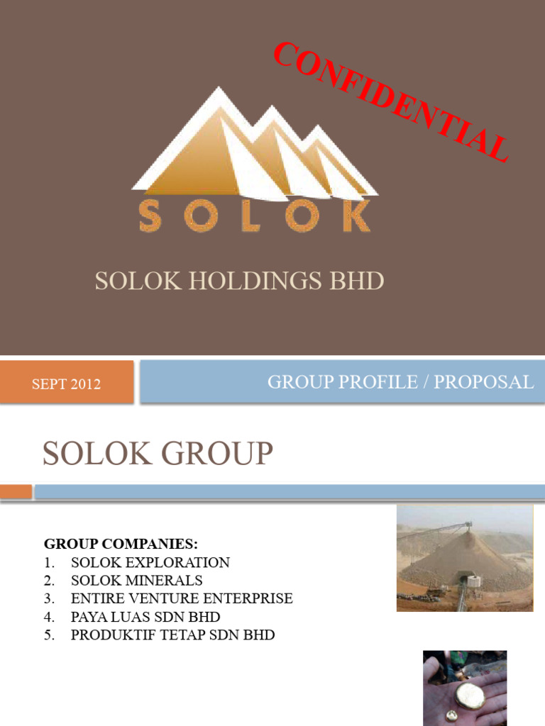 Solok Profile-Fundingproposal-Dec12 | PDF | Mining | Rock (Geology)