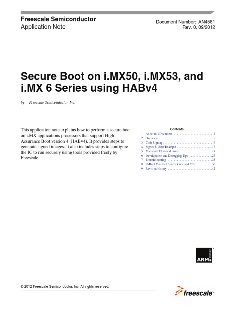 Secure Boot for i.MX Processors Using HABv4 | PDF | Booting | Public ...