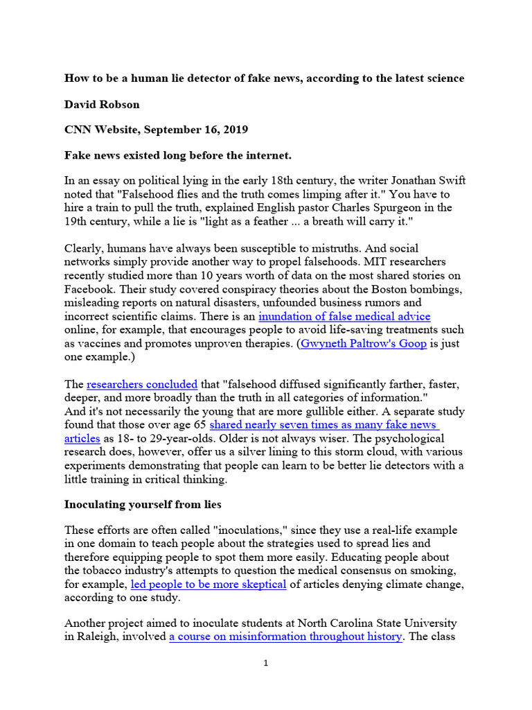 Mastering Fake News Detection Skills | PDF | Bias | Thought