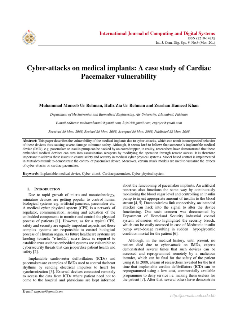 Pace Maker Attacks Pakistan | PDF | Artificial Cardiac Pacemaker ...