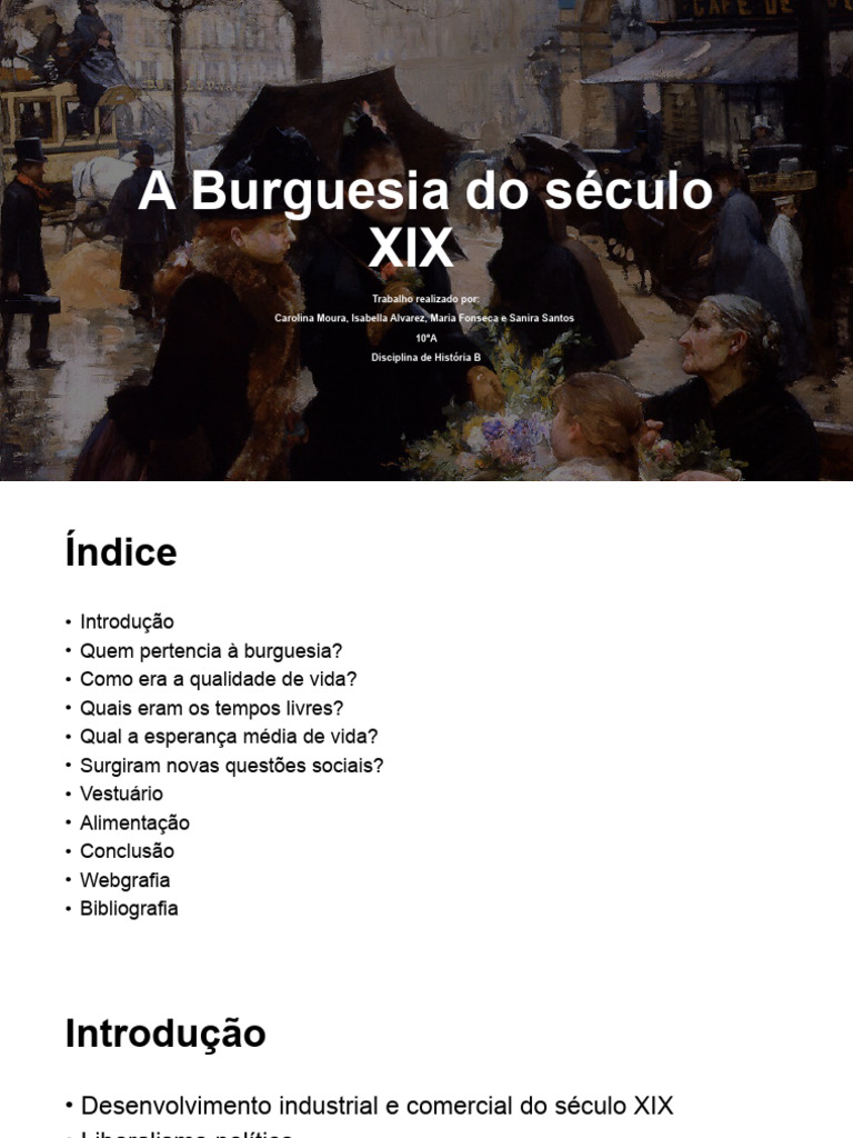 Burguesia - Trabalho História | PDF | Moda | Educação em Artes Liberais