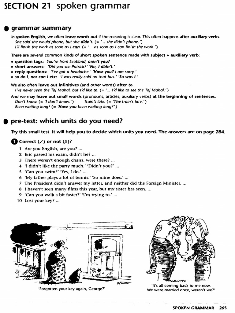 Section 21 (Spoken Grammar) | PDF