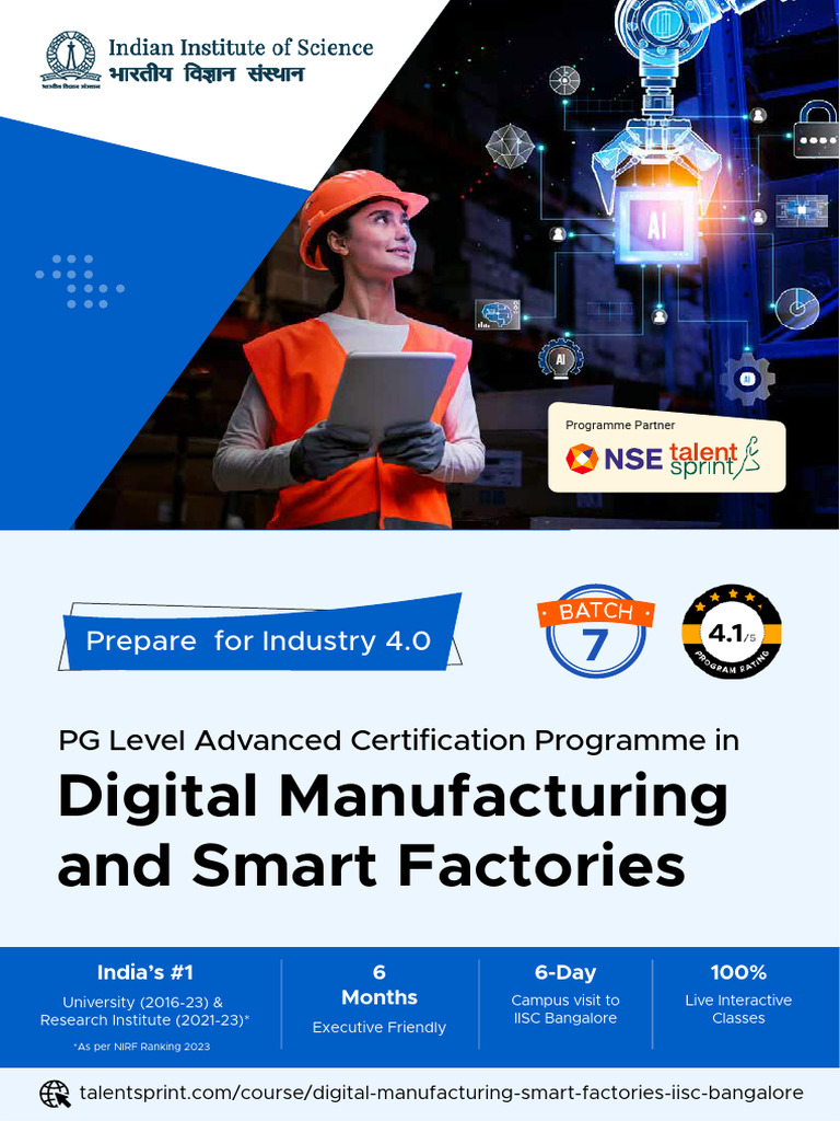 PG Certification in Digital Manufacturing | PDF | Internet Of Things ...