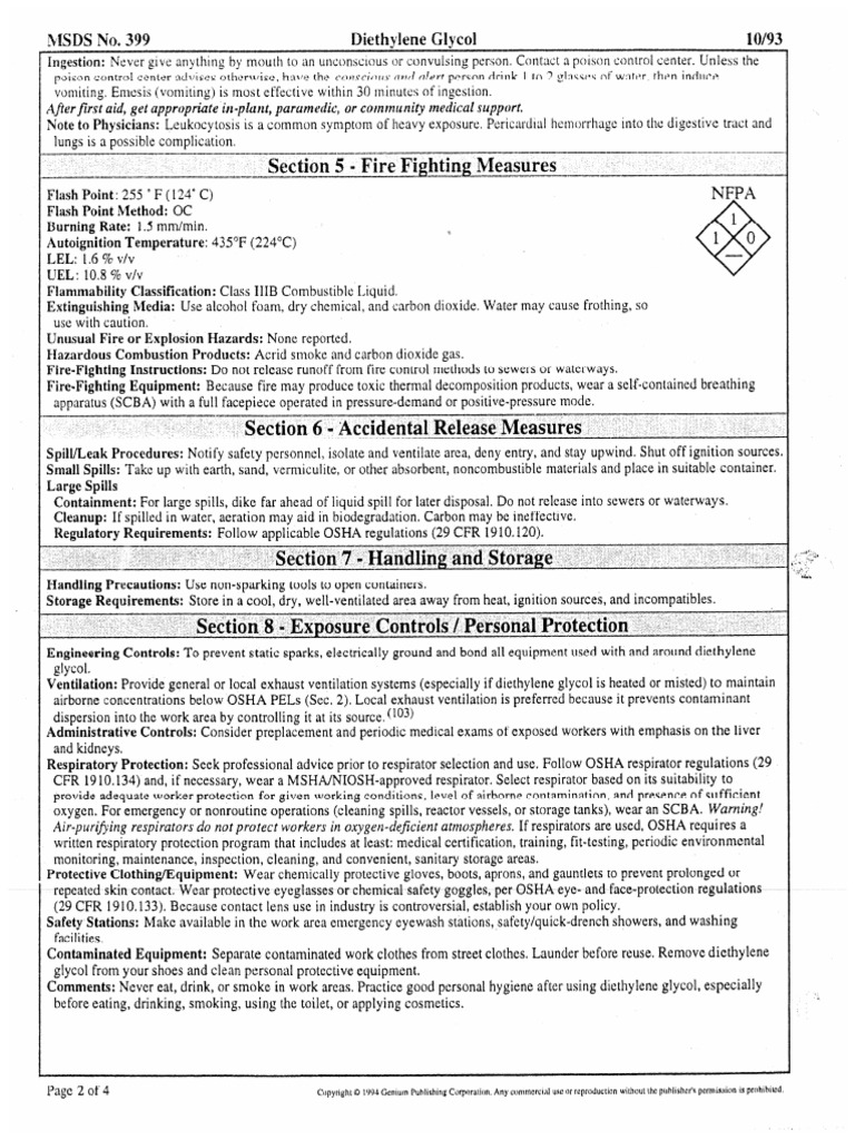 Deg MSDS | PDF