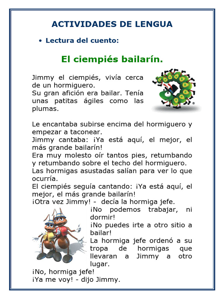 Actividades de lengua para primer grado | PDF