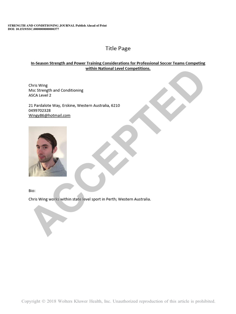 Strength and Conditioning For Professional Soccer | PDF | Strength ...