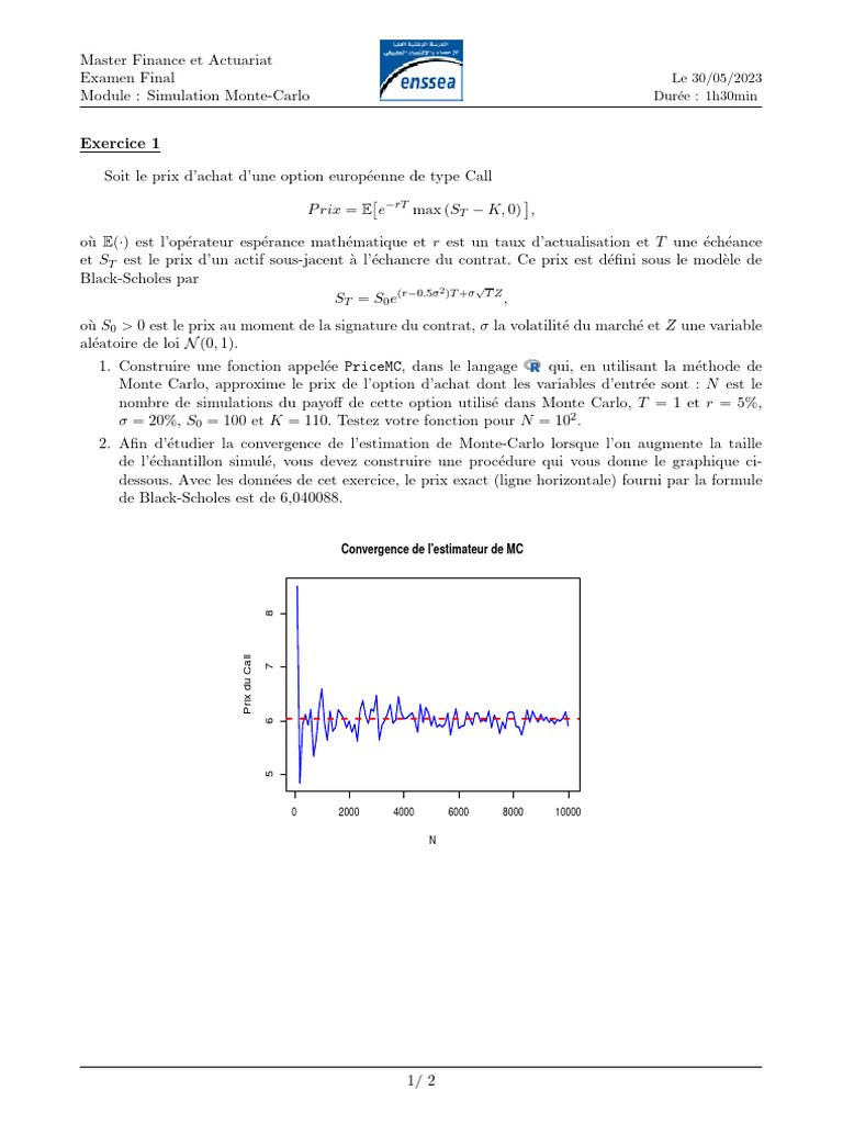 Simulation Monte-Carlo en Finance et Actuariat | PDF | Méthode de Monte ...