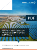 Cyclic Loading Effect for  Cable Sizes in PV Plants