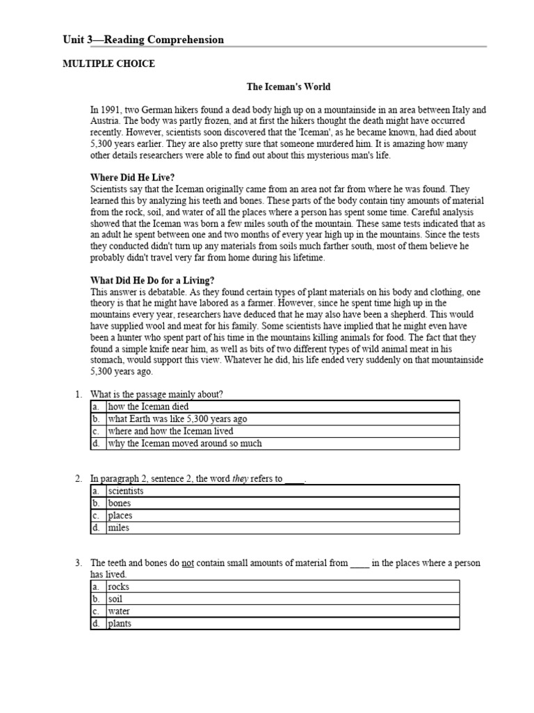 Iceman Discovery: Life and Death Insights | PDF | Social Science ...