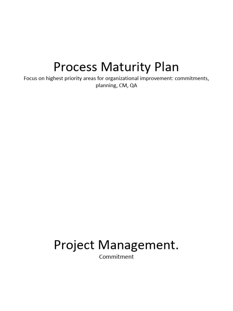 Lecture 7 - Process Maturity Plan - PM | PDF | Project Management | Word