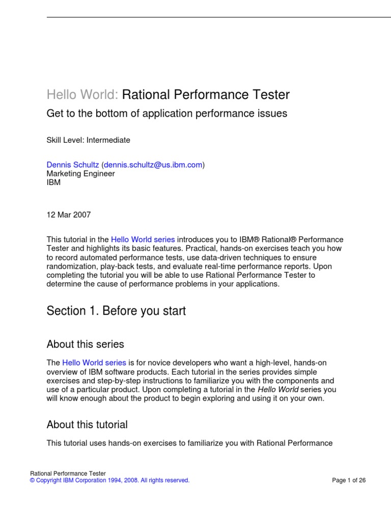 Hello World:: Rational Performance Tester | PDF | Eclipse (Software ...