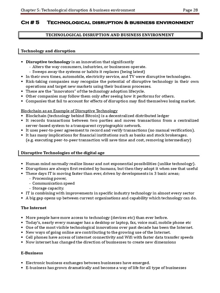 Technological Disruption AND Business Environment | PDF | Telephone ...