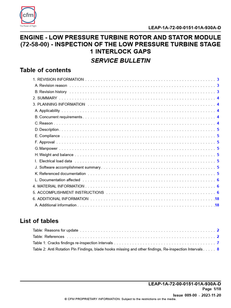 LPT Rotor & Stator Inspection Bulletin | PDF | Turbine | Aviation