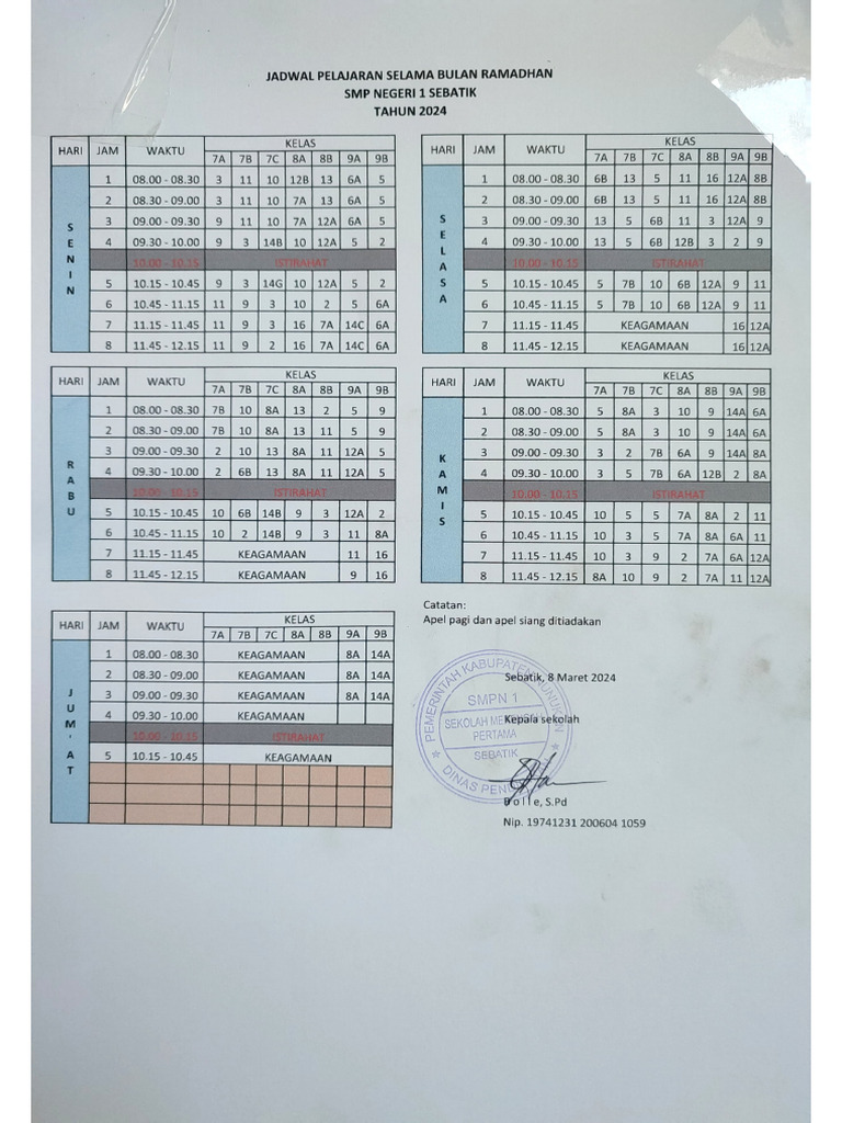 Jadwal Ramadhan Pdf