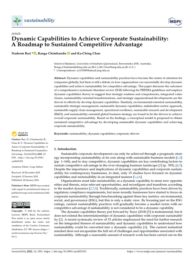 Dynamic Capabilities To Achiev | PDF | Strategic Management ...