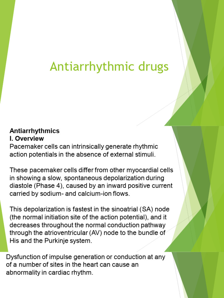 Antiarrhythmic Drugs PDF Cardiology Heart