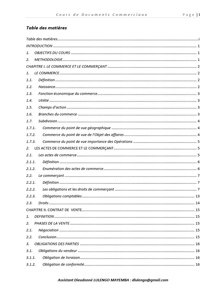 Cours sur les Documents Commerciaux | PDF | Commerce | Transport