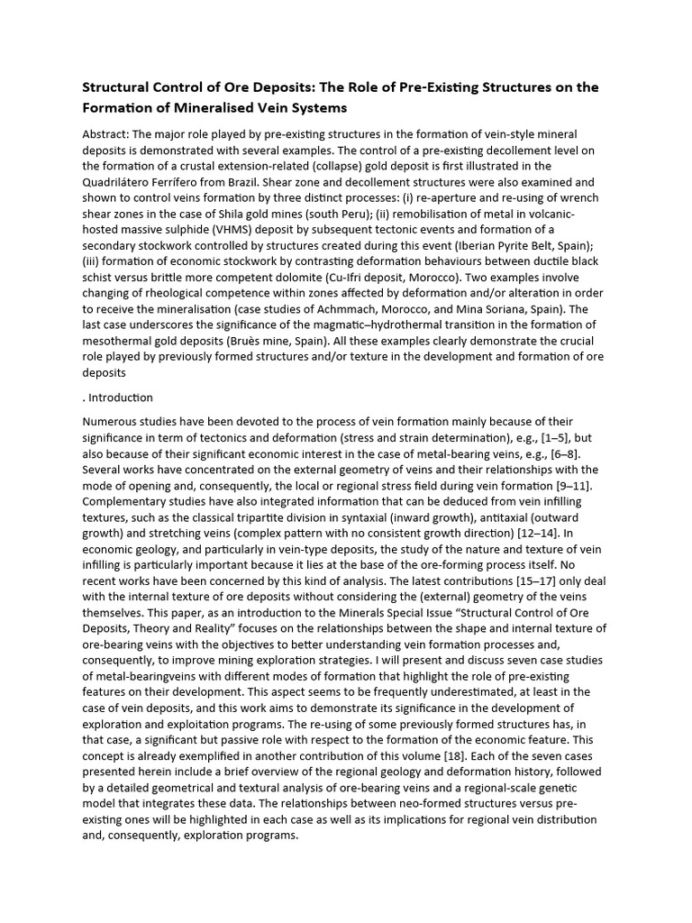 Structural Control of Mineral Deposits | PDF | Crystallization ...