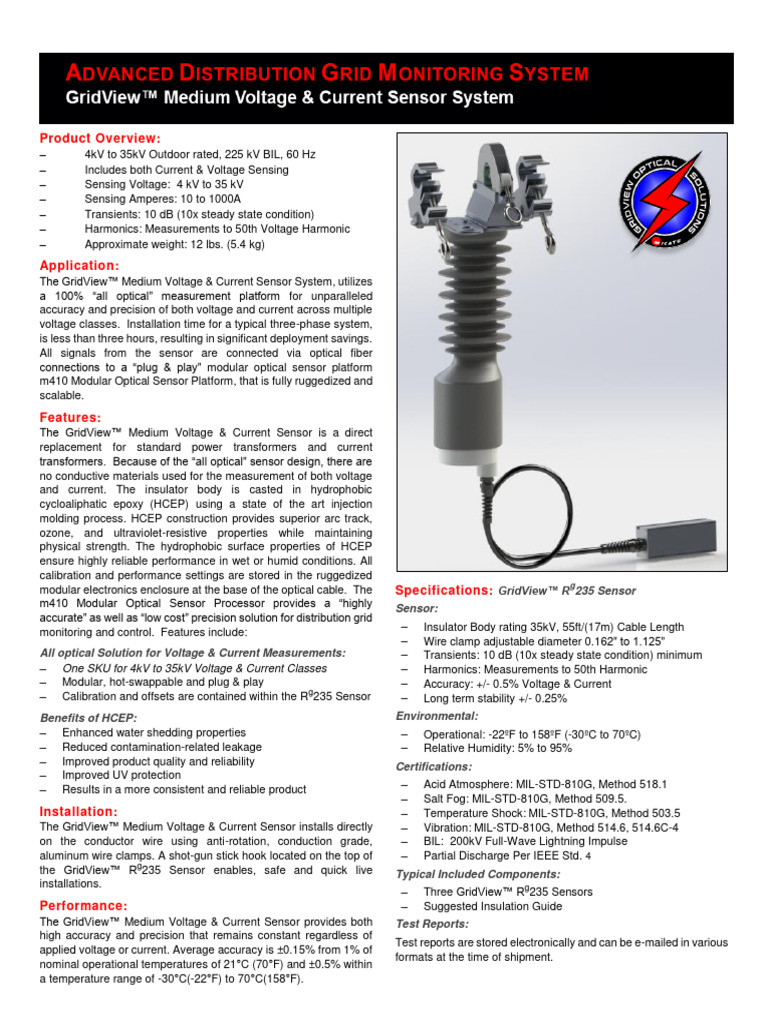 GridView Rg235 Sensor Brochure 2017 1 | PDF | Sensor | Insulator ...