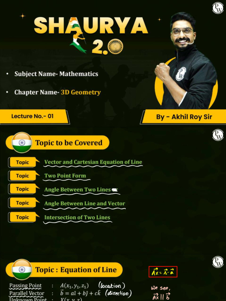 3d Geometry 01 Class Notes Pdf Pdf