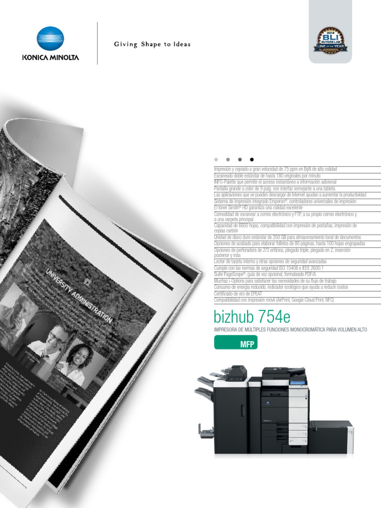 Konica-Minolta-bizhub-754e-Folleto Nuevo | PDF | Fax | Impresora ...