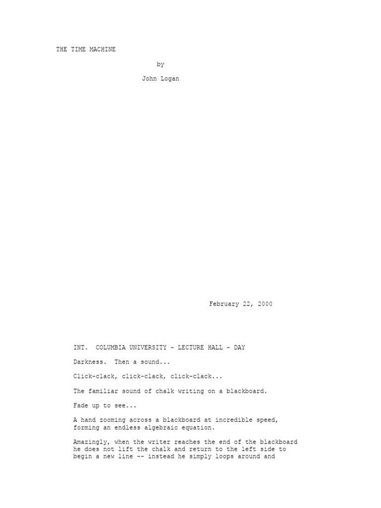 The Time Machine Script Excerpt | PDF