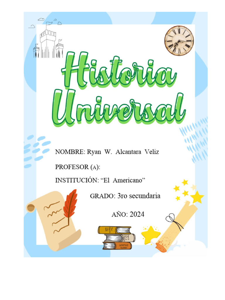 Caratula de Historia Universal | PDF | Ciencias sociales