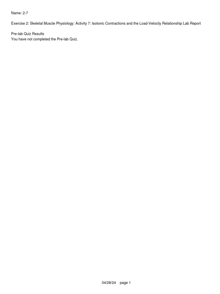 Isotonic Contractions Lab Report | PDF | Muscle Contraction