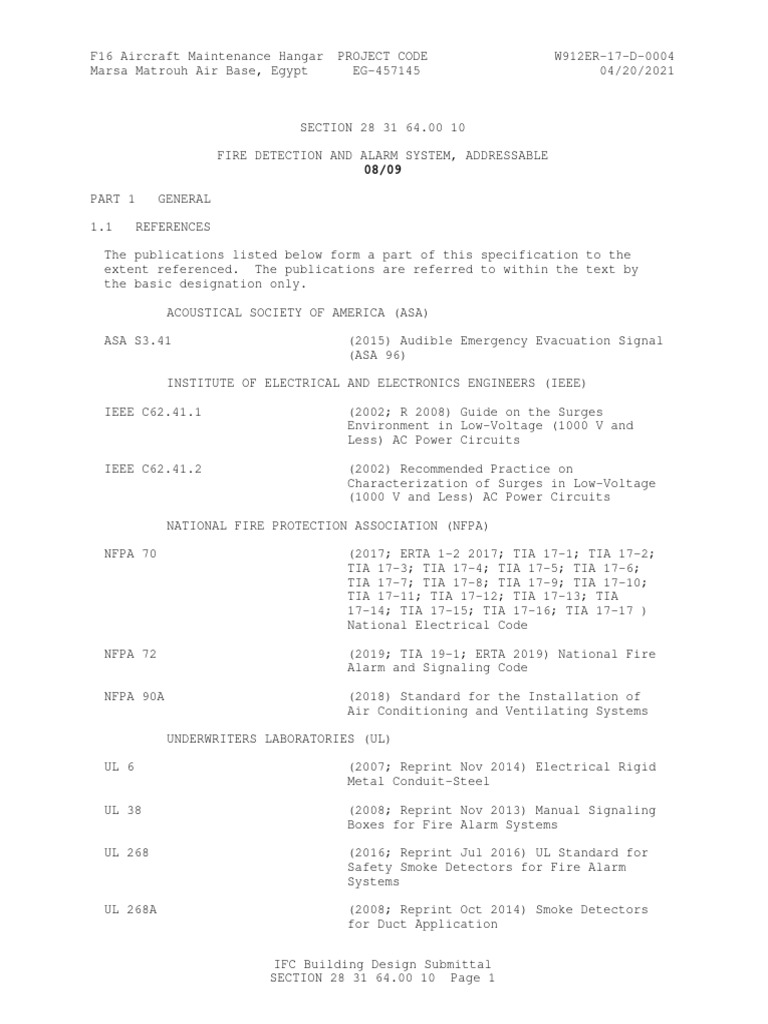 Fire Alarm System Specifications | PDF | Electrical Wiring | Battery ...