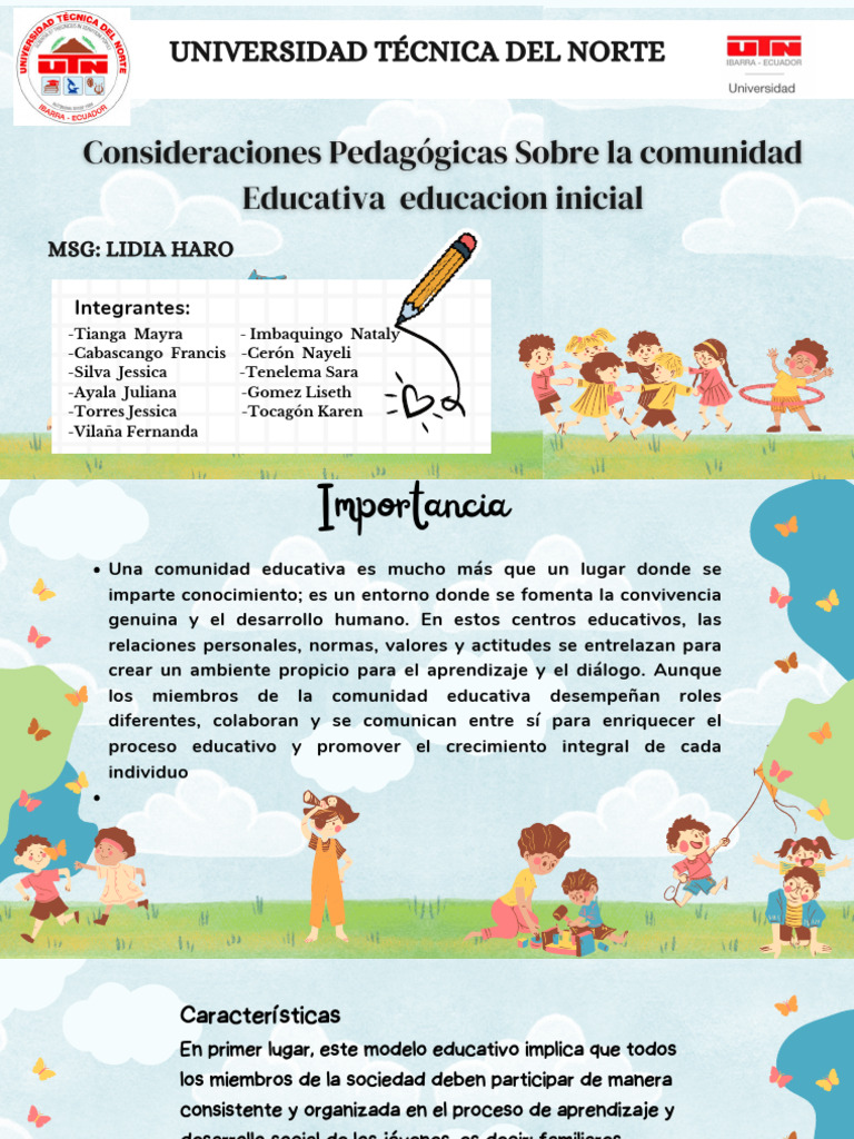 Importancia de la Comunidad Educativa Inicial | PDF | Aprendizaje ...