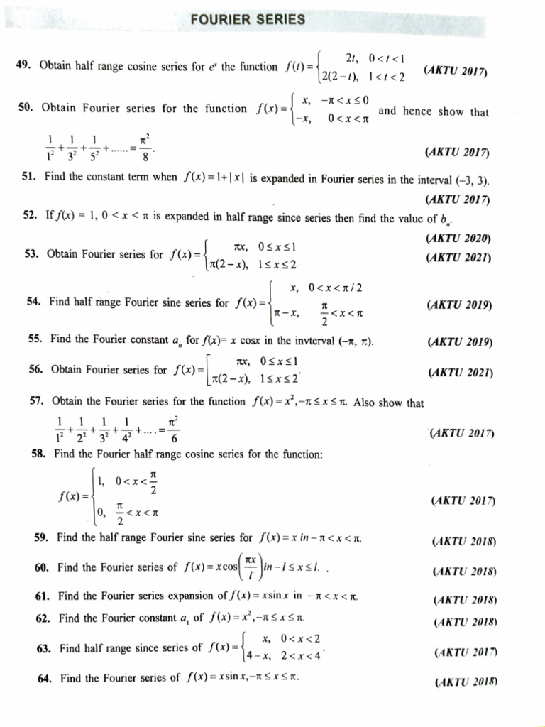 University Question - Fourier Series | PDF