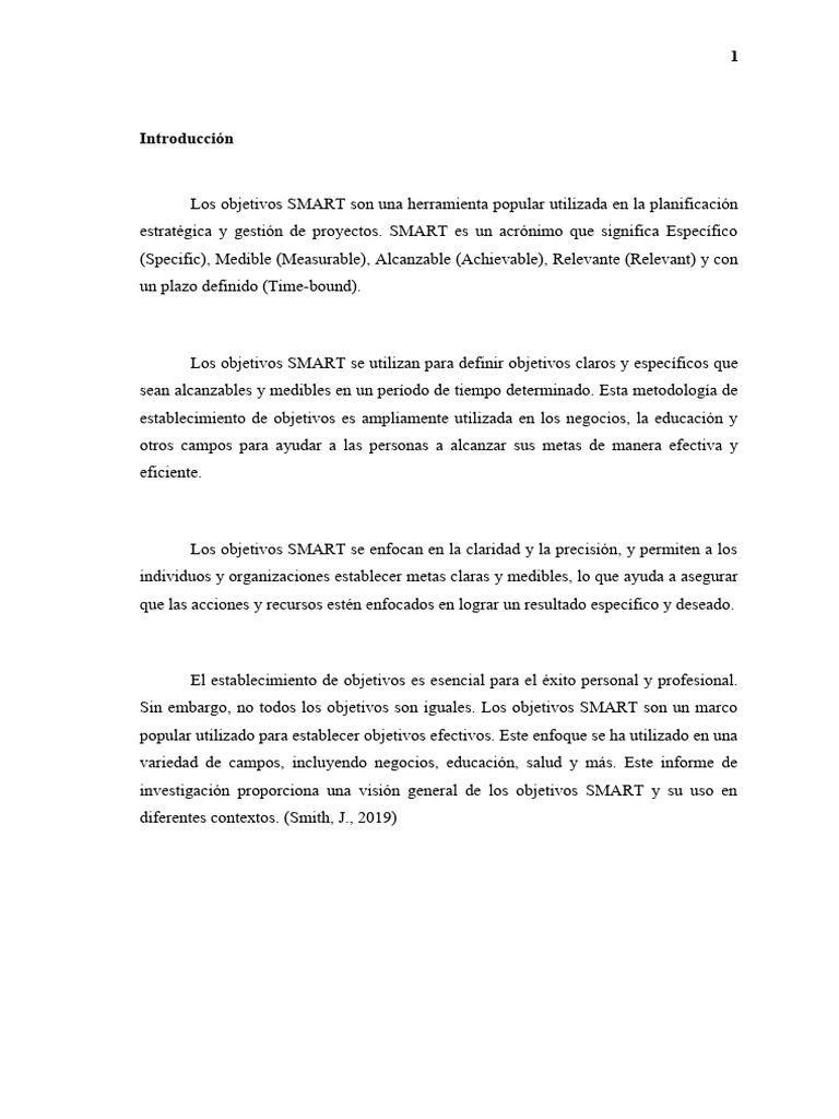 Ejemplos de Objetivos SMART en Acción | PDF | Planificación | El ...