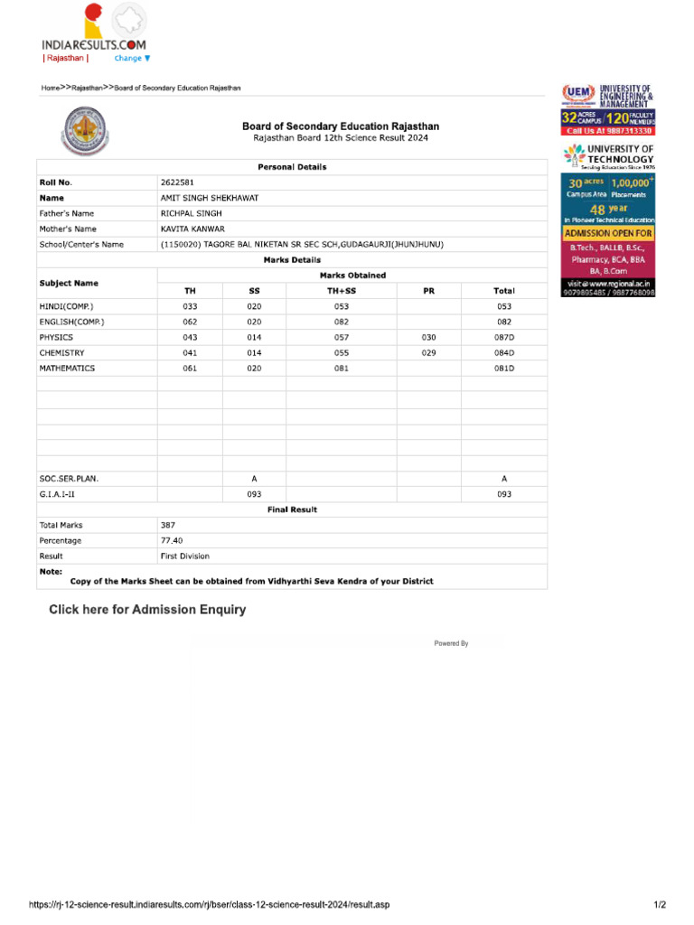 Amit 12result | PDF