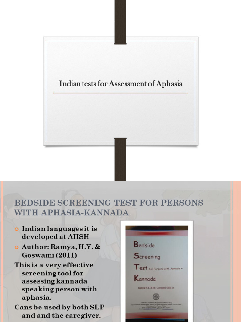 Indian Aphasia Assessment Tools | PDF | Speech | Aphasia