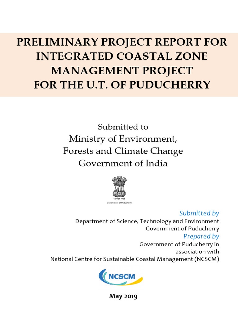 Puducherry Integrated Coastal Management Report | PDF | Coast ...