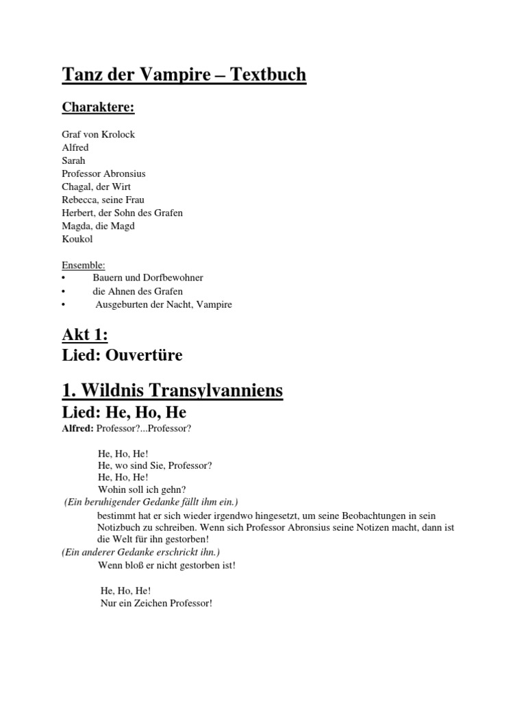 Tanz Der Vampire Textbuch