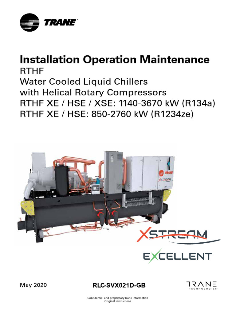 Trane RTHF Chiller Specifications Guide | PDF | Engineering ...