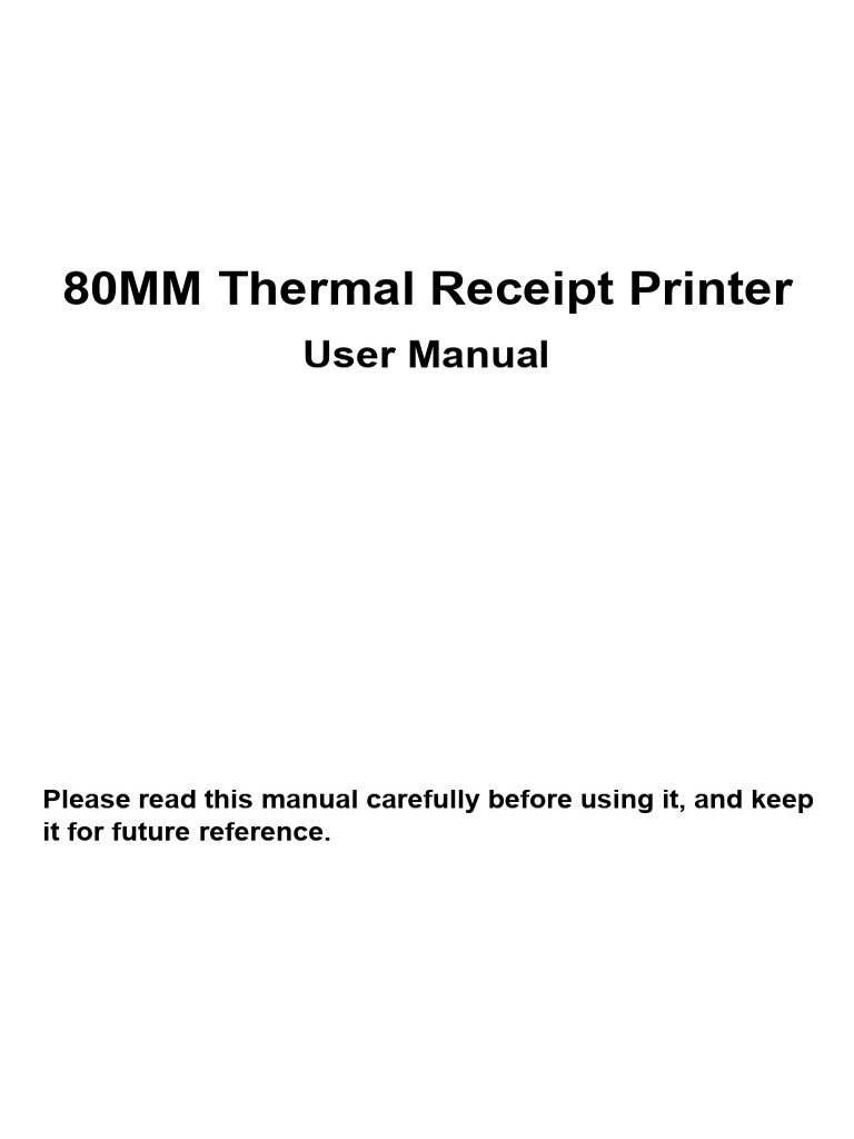 80MM Thermal Receipt Printer Manual | PDF | Printer (Computing) | Barcode