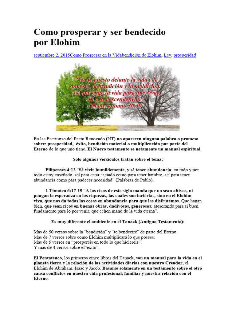 Como Prosperar y Ser Bendecido Por | PDF | Religiones abrahámicas | Biblia