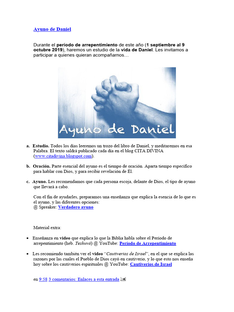 Ayuno De Daniel Descargar Gratis Pdf Armagedón Yom Kippur