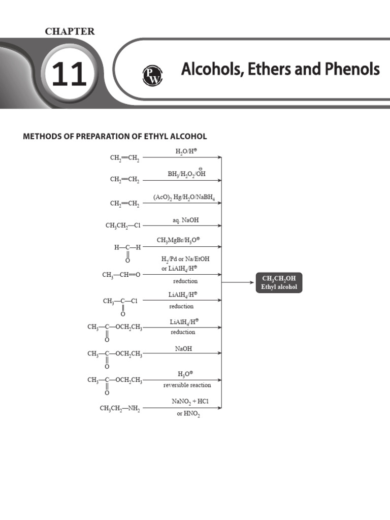 Preparation and Reactions of Alcohols | PDF | Ether | Chemical Reactions