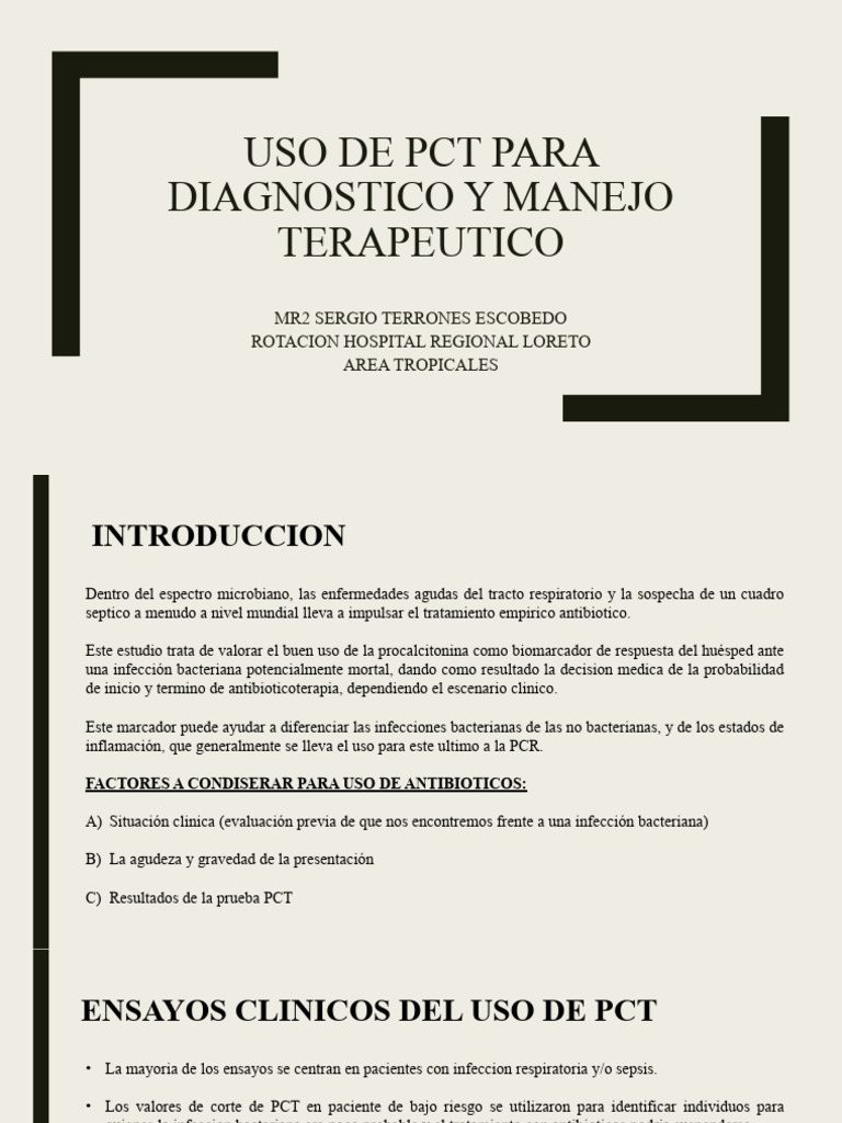 Uso de PCT - Rotacion Hospital Regional Loreto | PDF | Septicemia ...