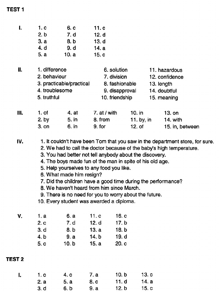 Answer Key PDF