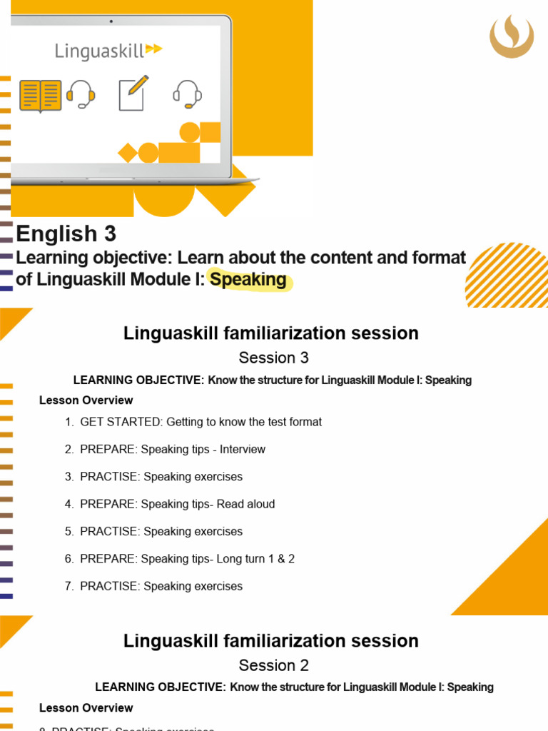 Linguaskill Module I: Speaking Guide | PDF | Question | Human Communication