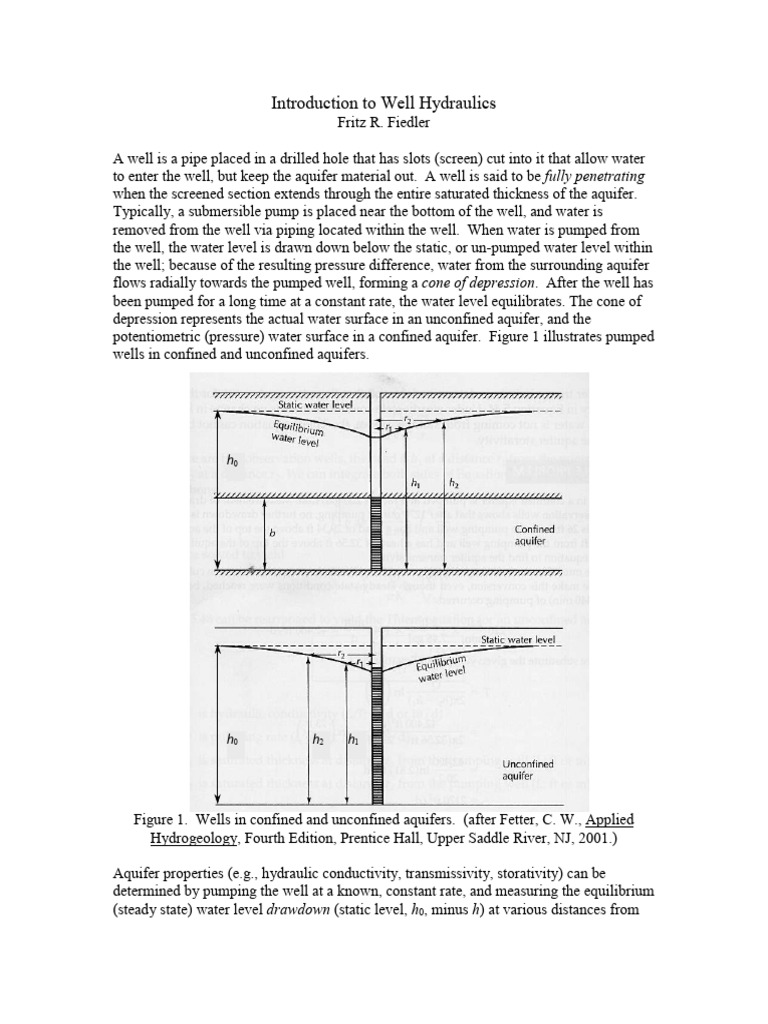 Intro Well Hydraulics | PDF | Aquifer | Logarithm